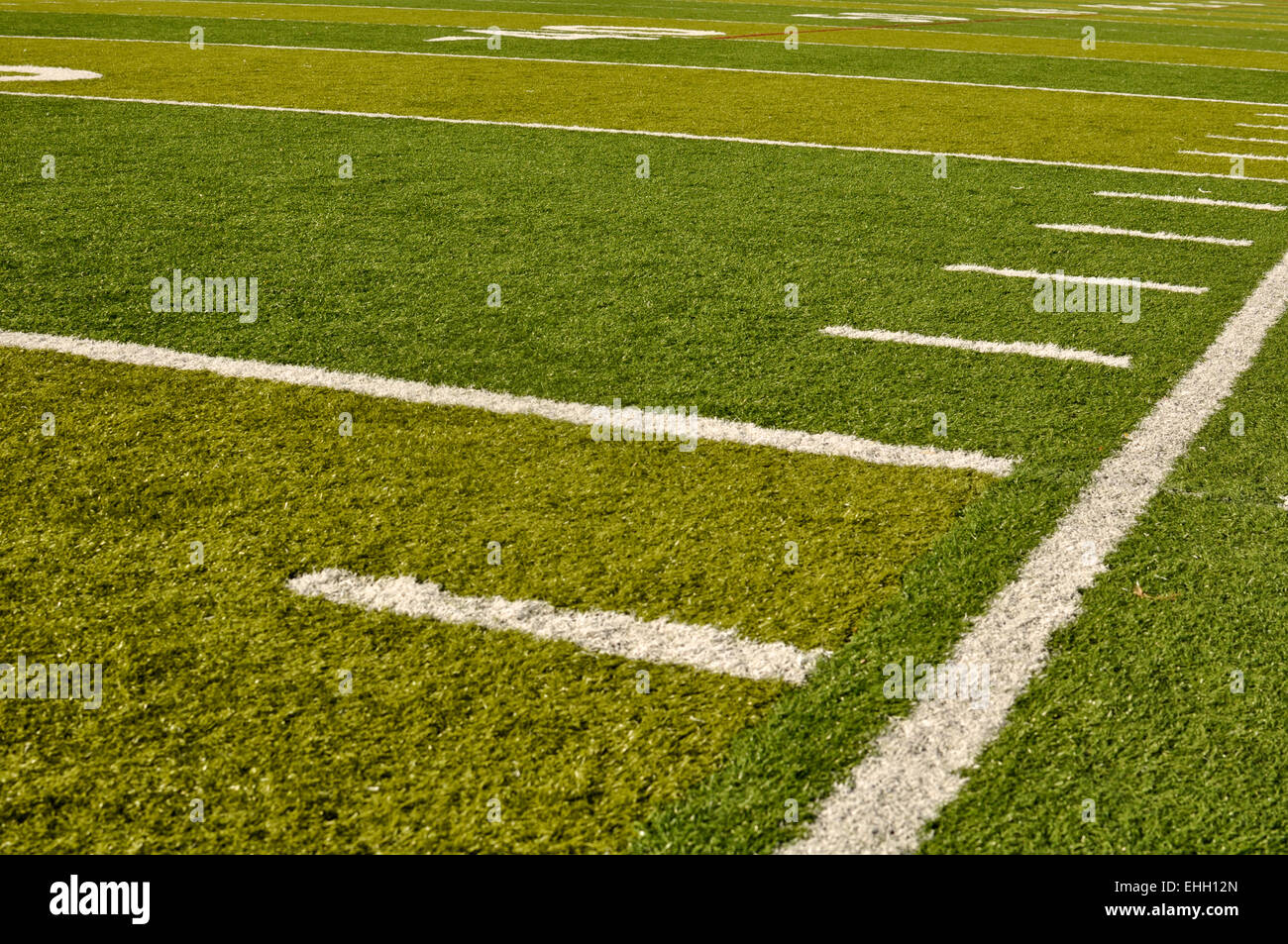 Football Field Sideline Stock Photo