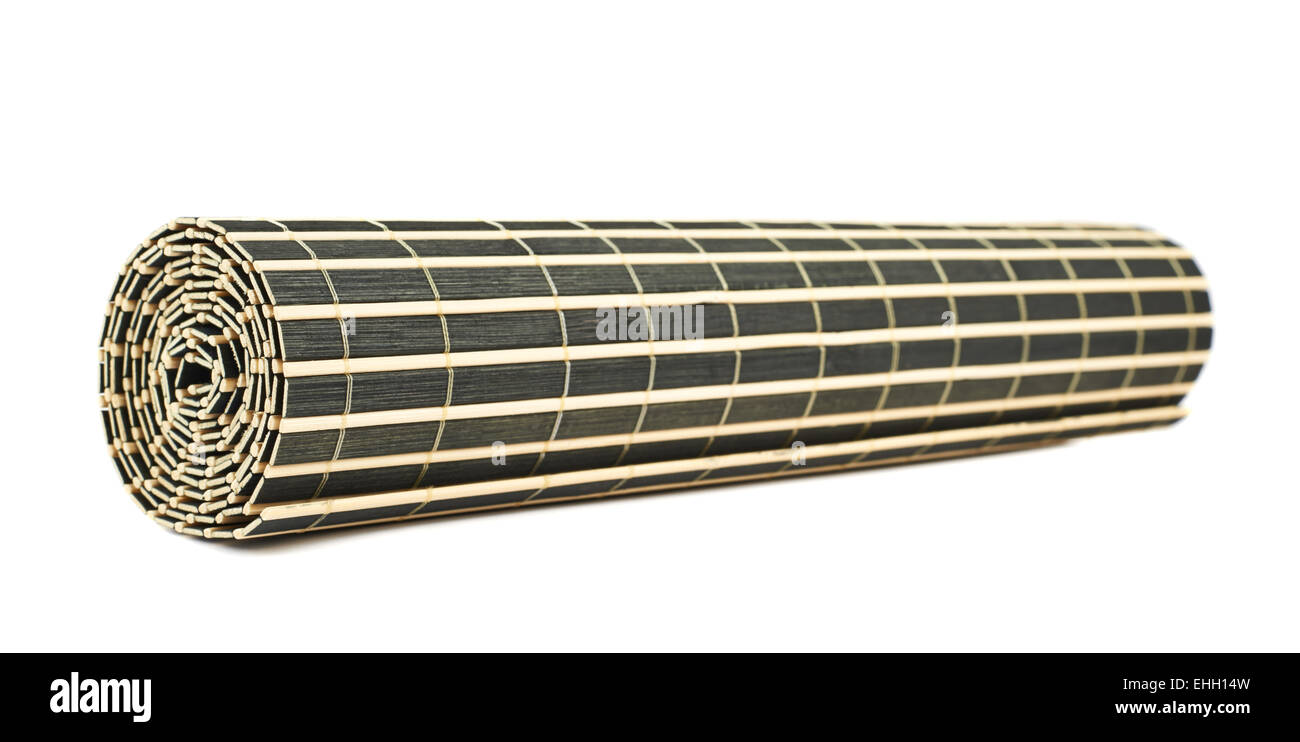 Rolled straw mat isolated Stock Photo Alamy