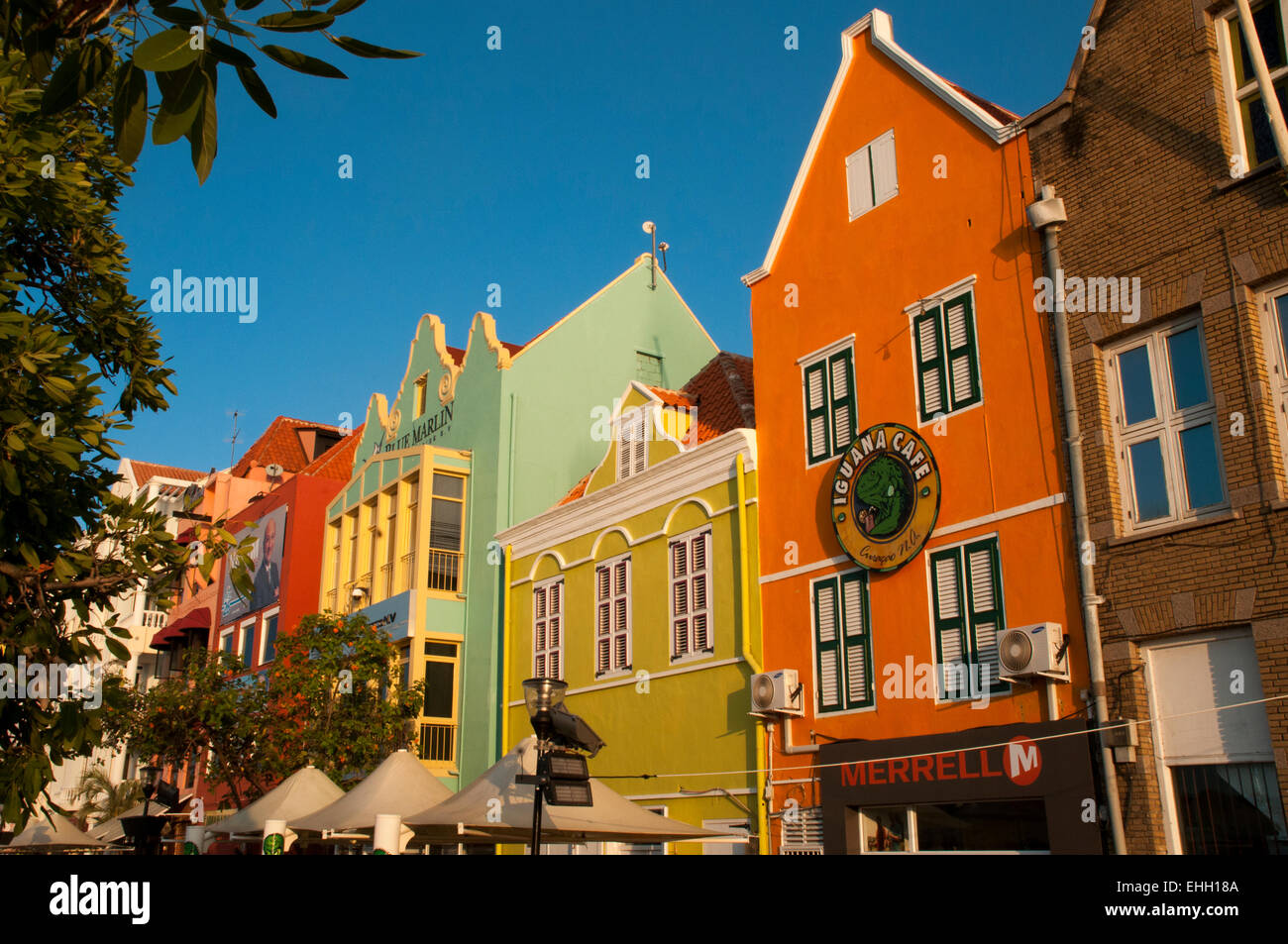 Willemstad is capital of Curacao and UNESCO World Heritage Site with 150.000 people living there in 2013. Stock Photo