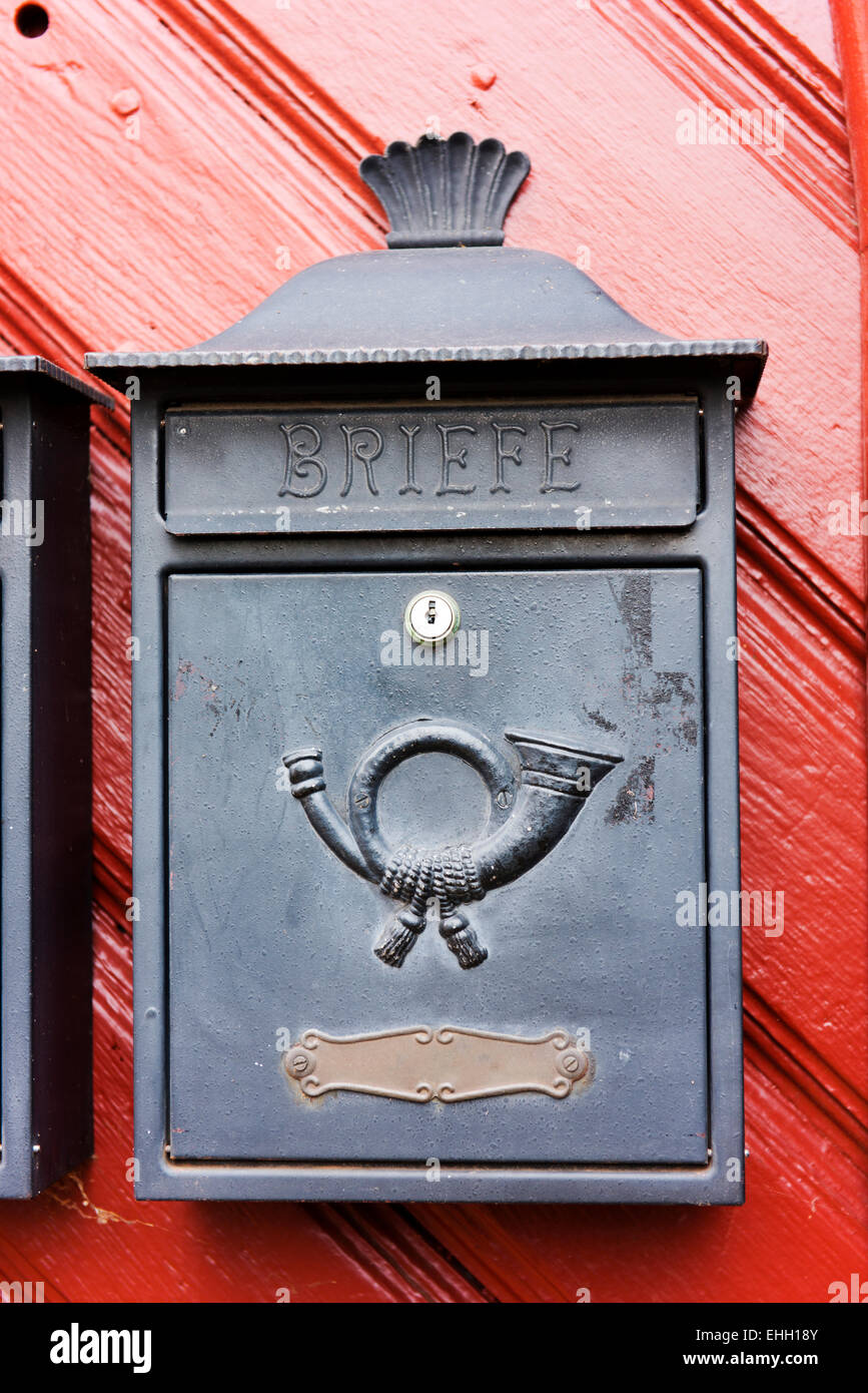 Letterbox on a private house in Miltenberg. Stock Photo