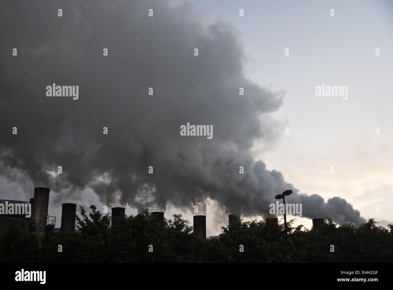 TEPIC, NAYARIT/MEXICO – FEBRUARY 22: Smoke from su Stock Photo