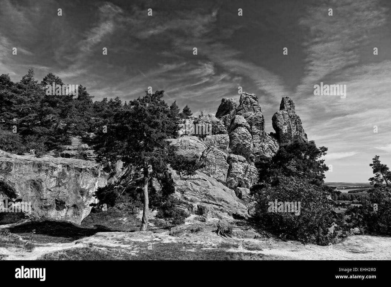 The devils wall in the harz Stock Photo