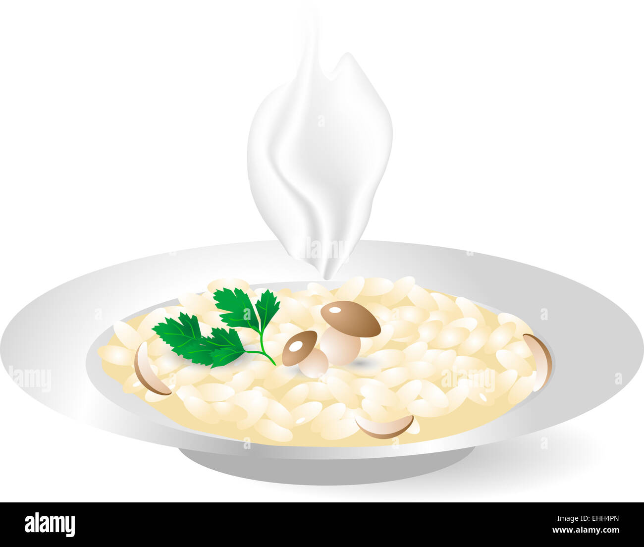 rice with porcini mushrooms Stock Photo Alamy