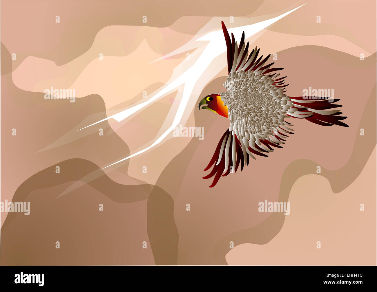 bird in the storm clouds Stock Photo Alamy