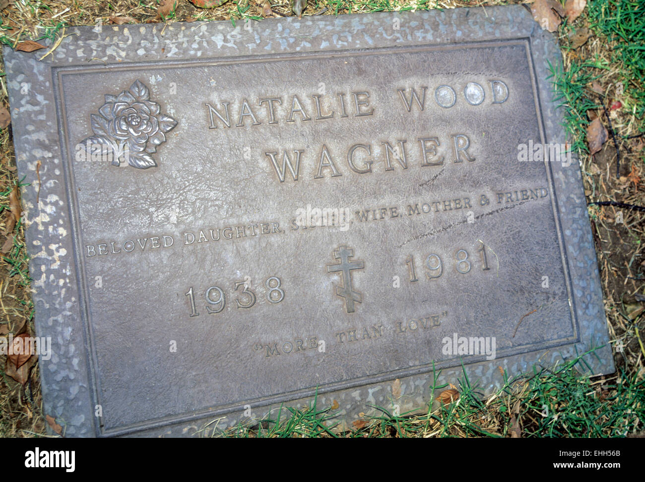 LOS ANGELES, CA – DECEMBER 01: Grave of American actress Natalie Wood in Los Angeles, California on December 1, 1997. Stock Photo