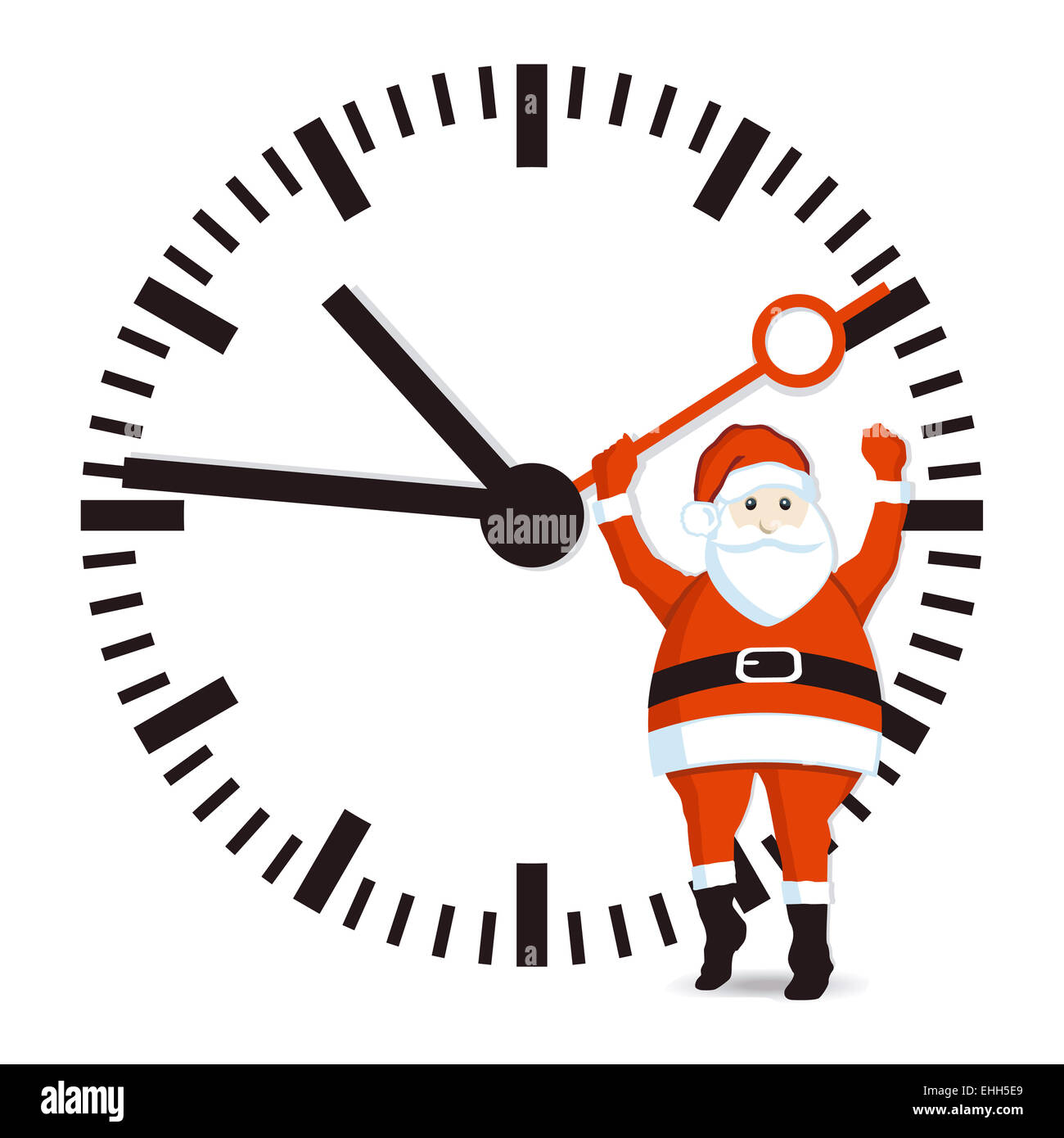 Santa with clock Stock Photo