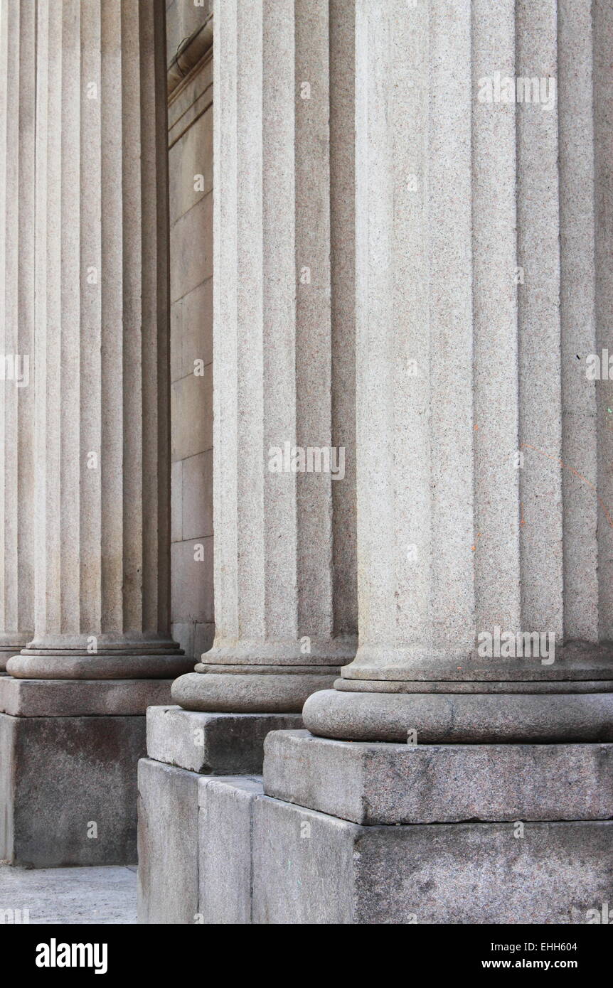 Granite columns in a roman temple in Rome Stock Photo