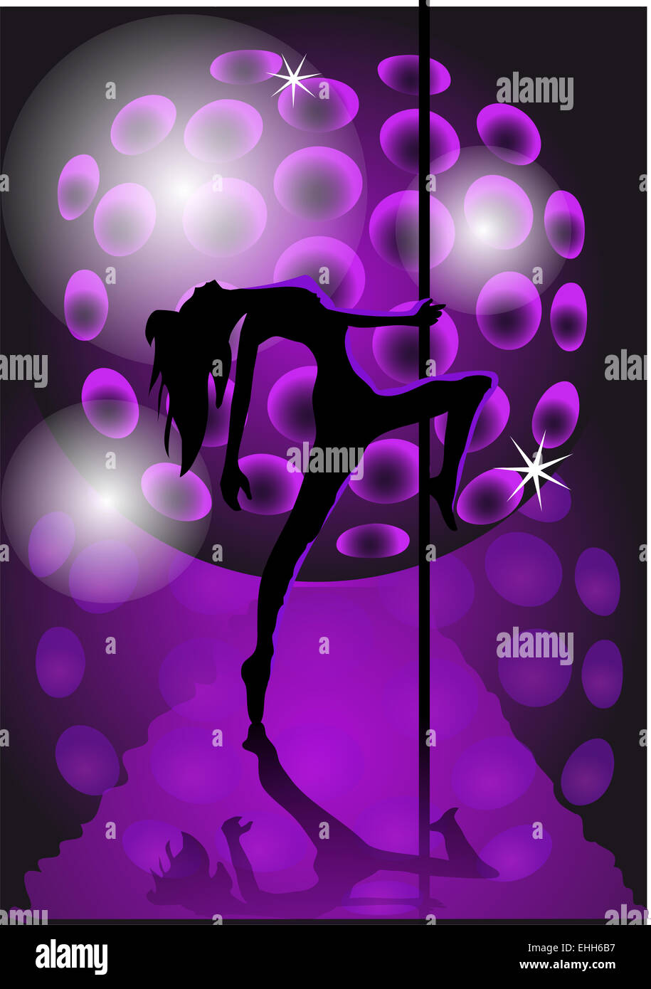 girl dancing with a pole Stock Photo