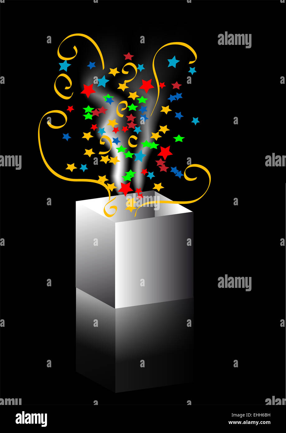 confetti out of the box Stock Photo Alamy
