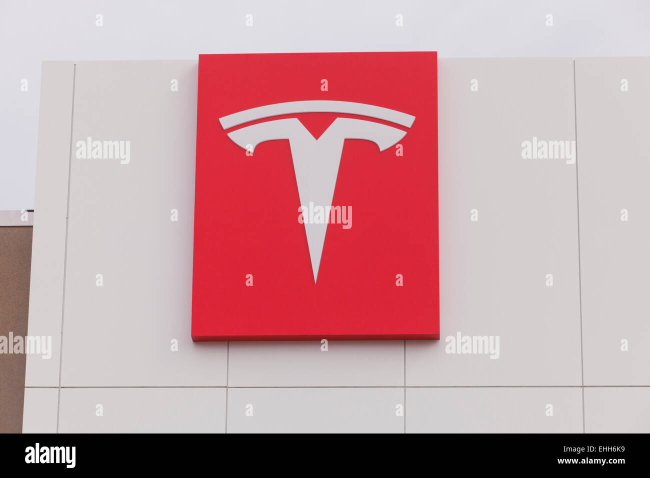Tesla dealership sign - USA Stock Photo