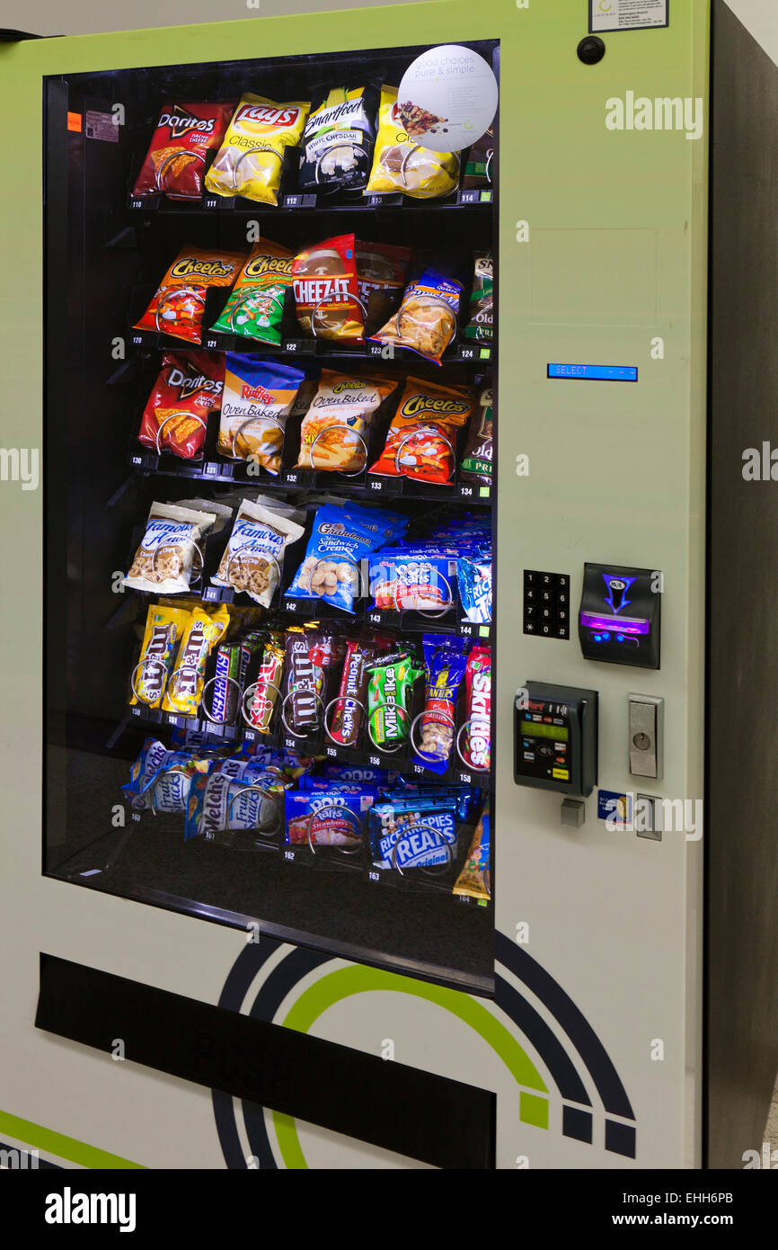 Popular chips in vending machine USA Stock Photo Alamy