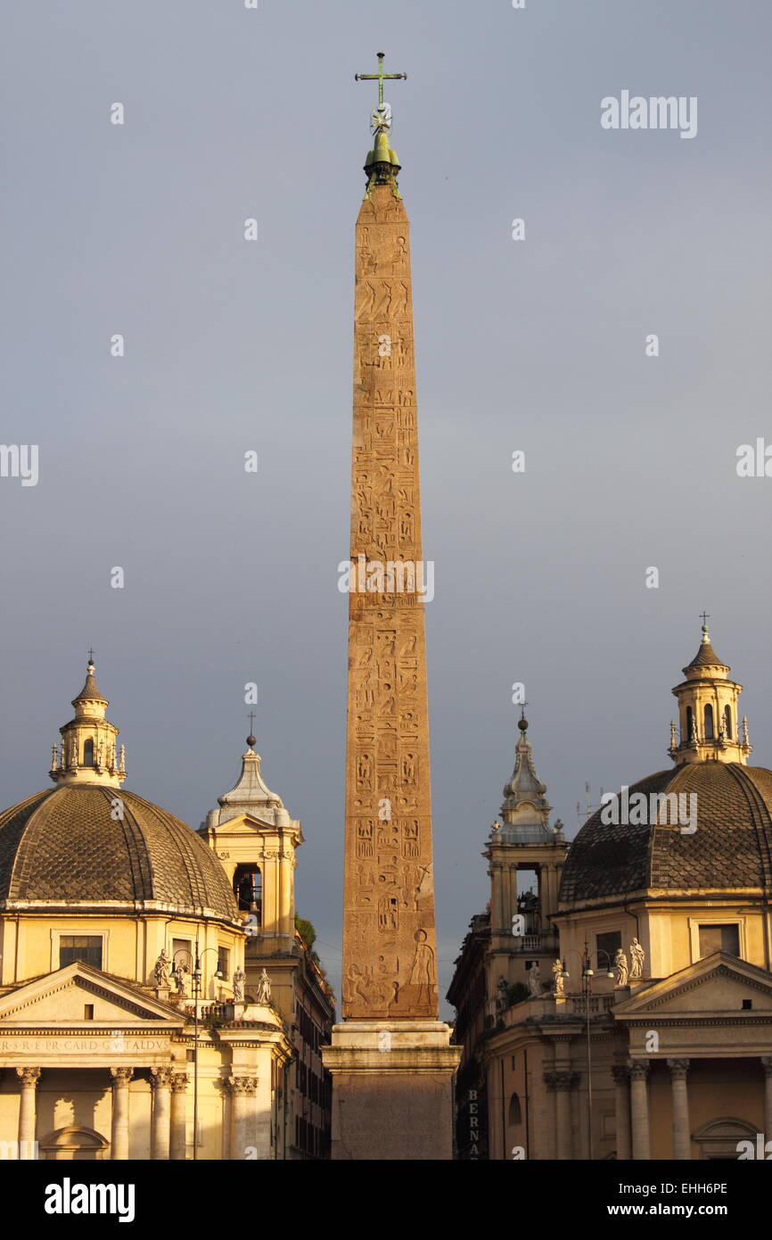 Piazza del popolo in Rome Stock Photo