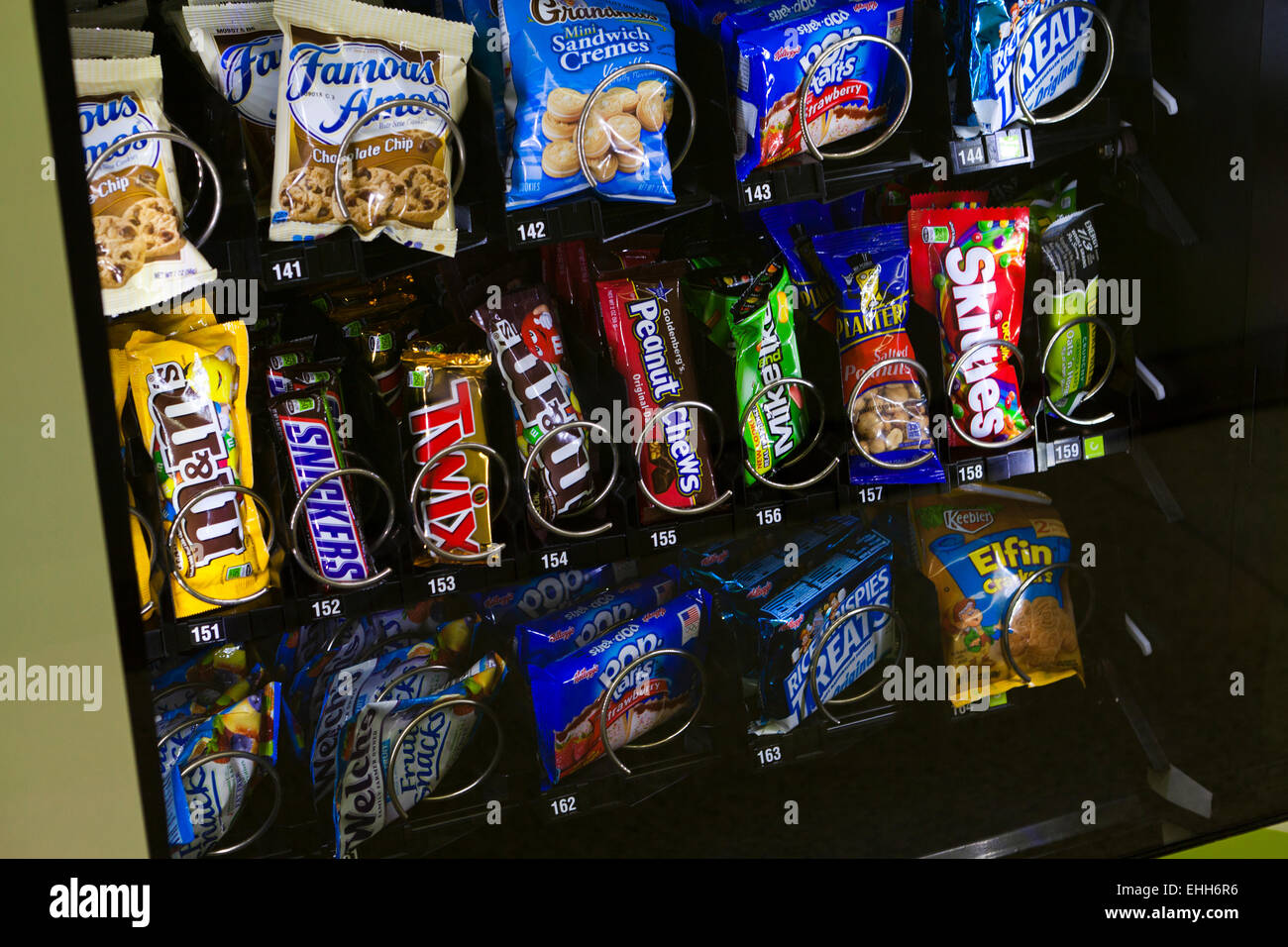 Popular sweets in vending machine - USA Stock Photo