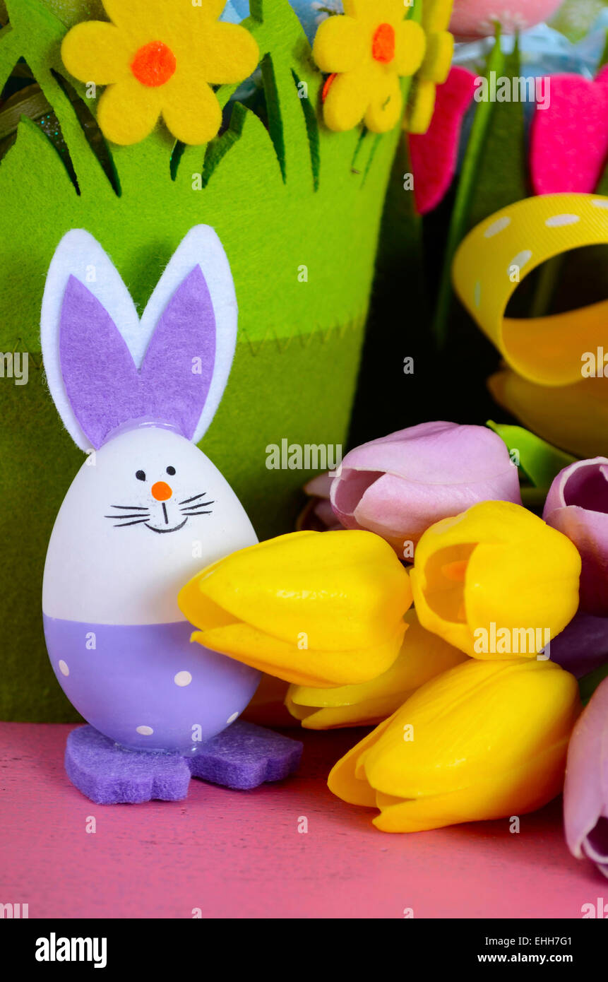 Easter Decorations, Garden Picks, Egg Hunt - Blue Bunny Head Pick