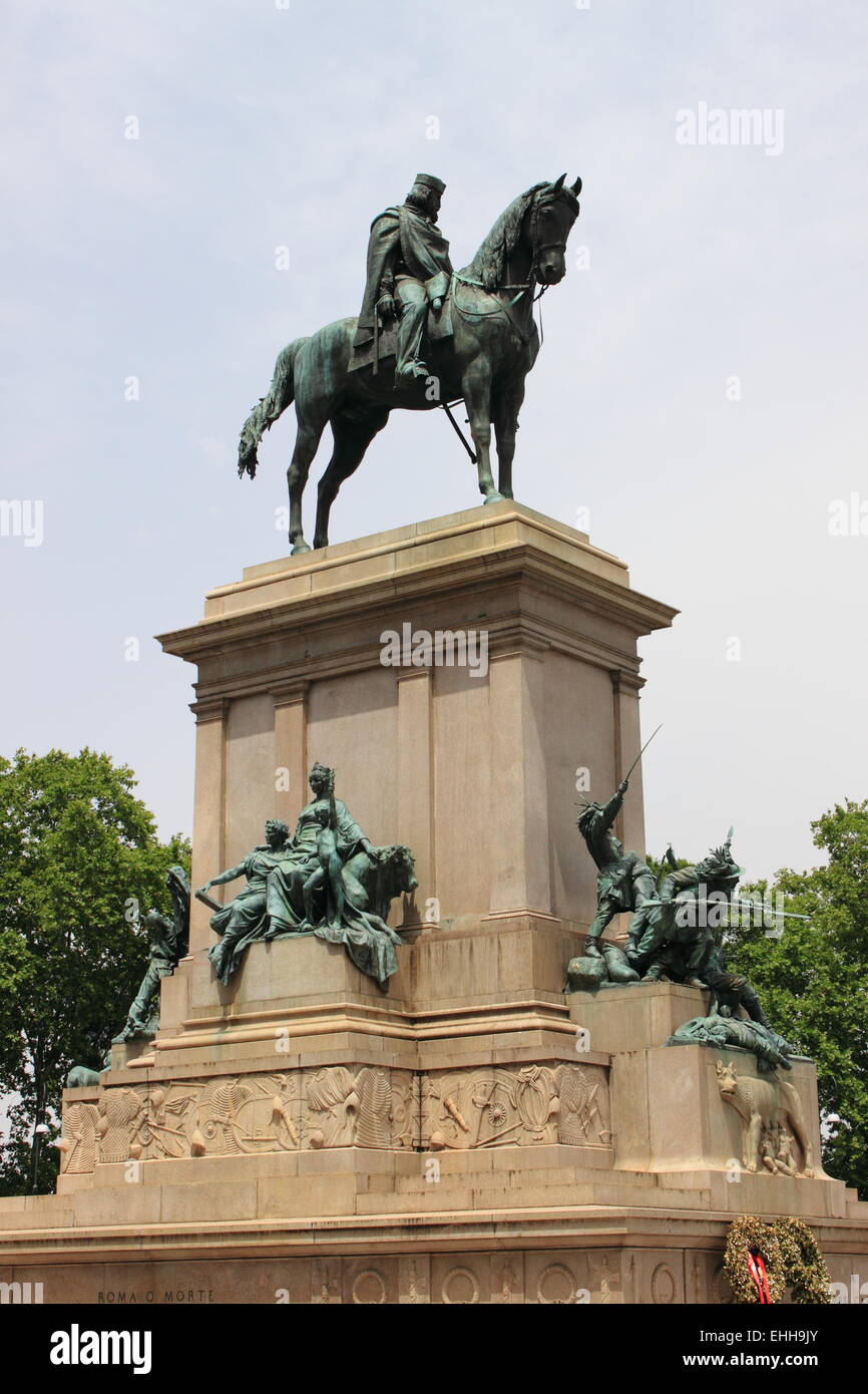 Garibaldi memorial in Rome Stock Photo