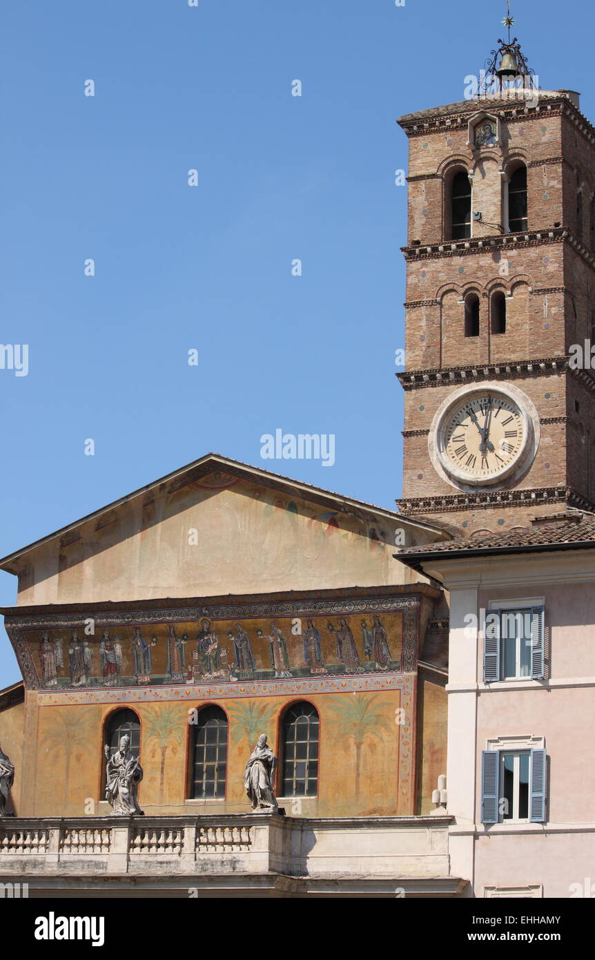 Saint Mary in Trastevere church in Rome Stock Photo
