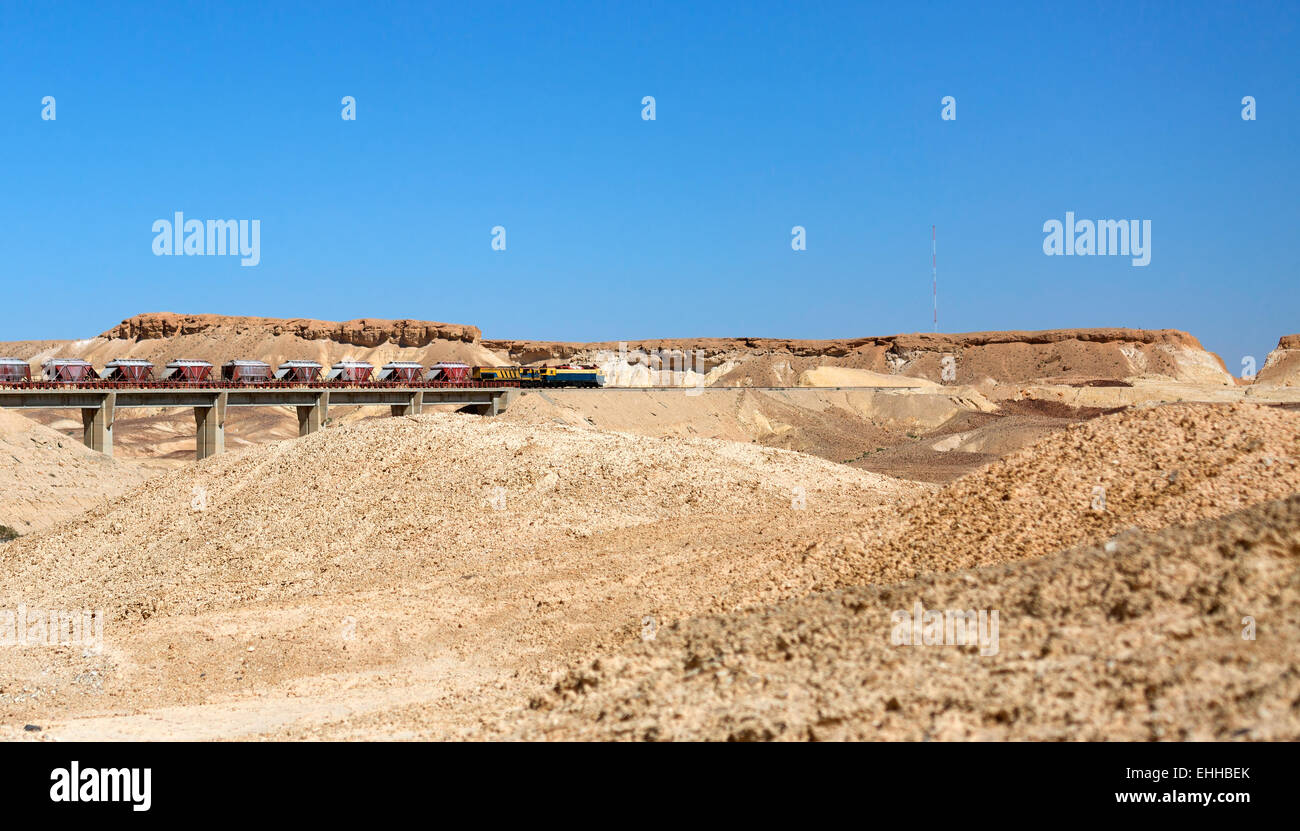 train in the Negev desert, Israel Stock Photo