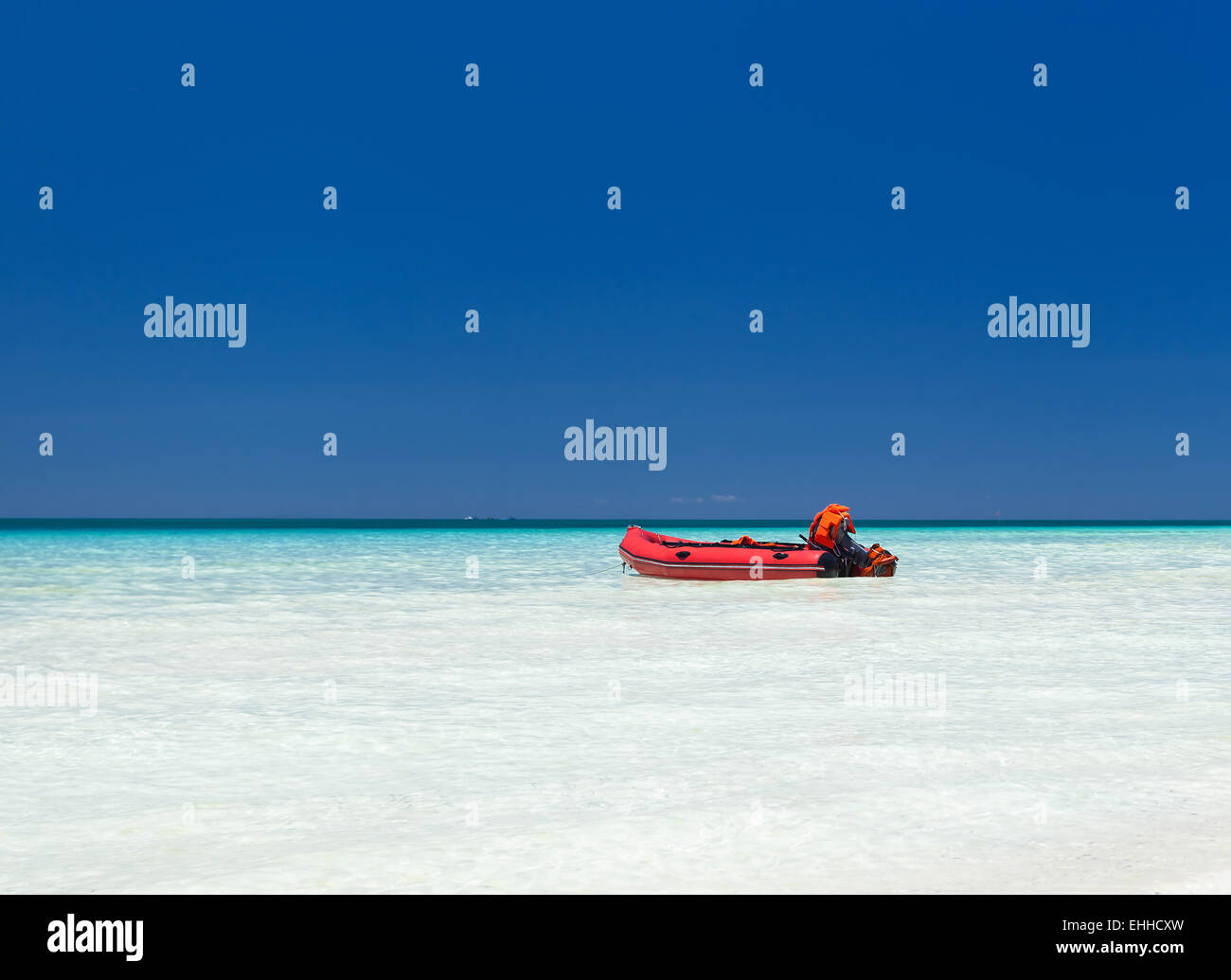 Rescue inflatable boat on the water, Philippines, Boracay Stock Photo ...