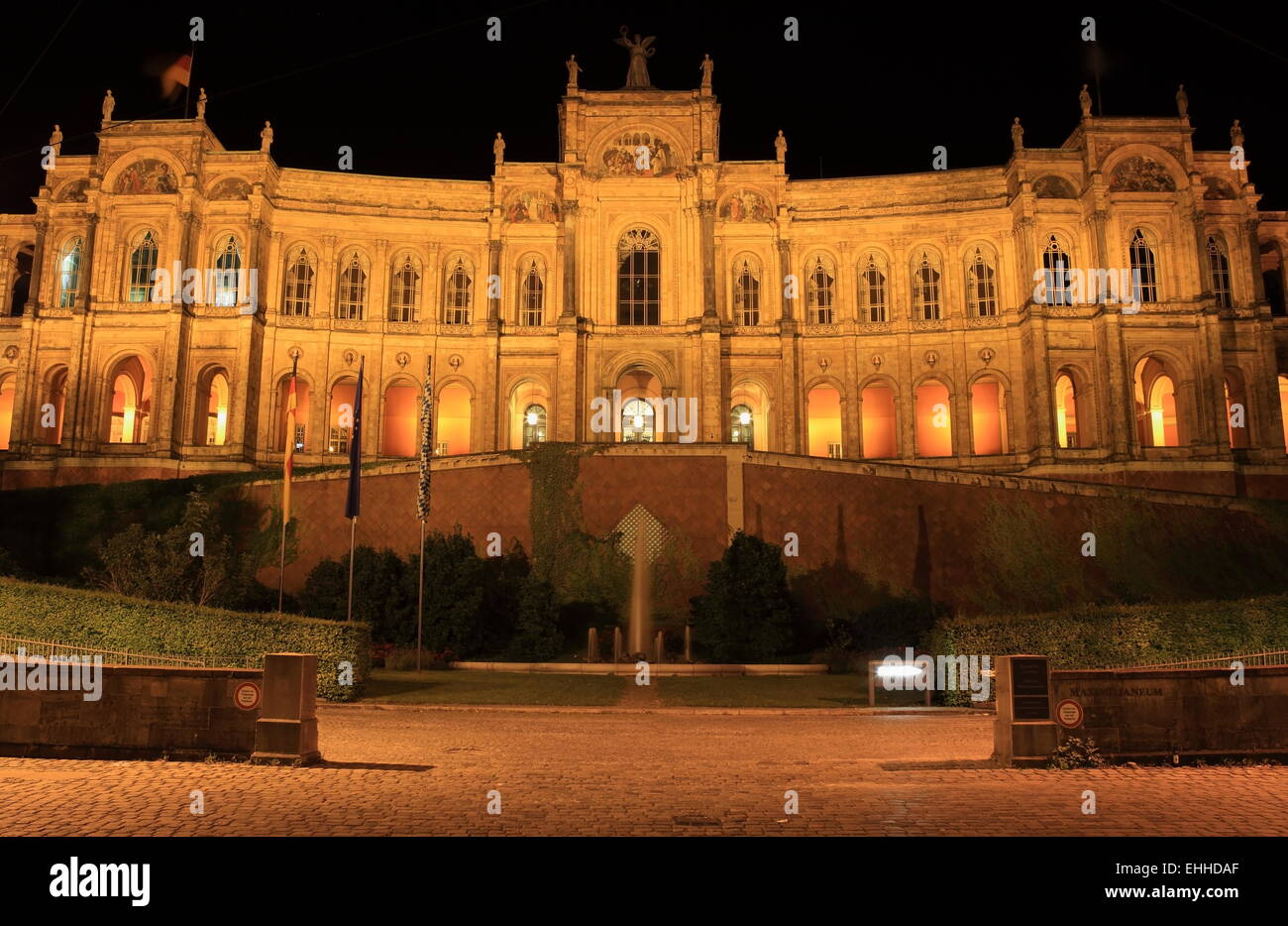 Maximilianeum - Bavarian Parliament at night Stock Photo
