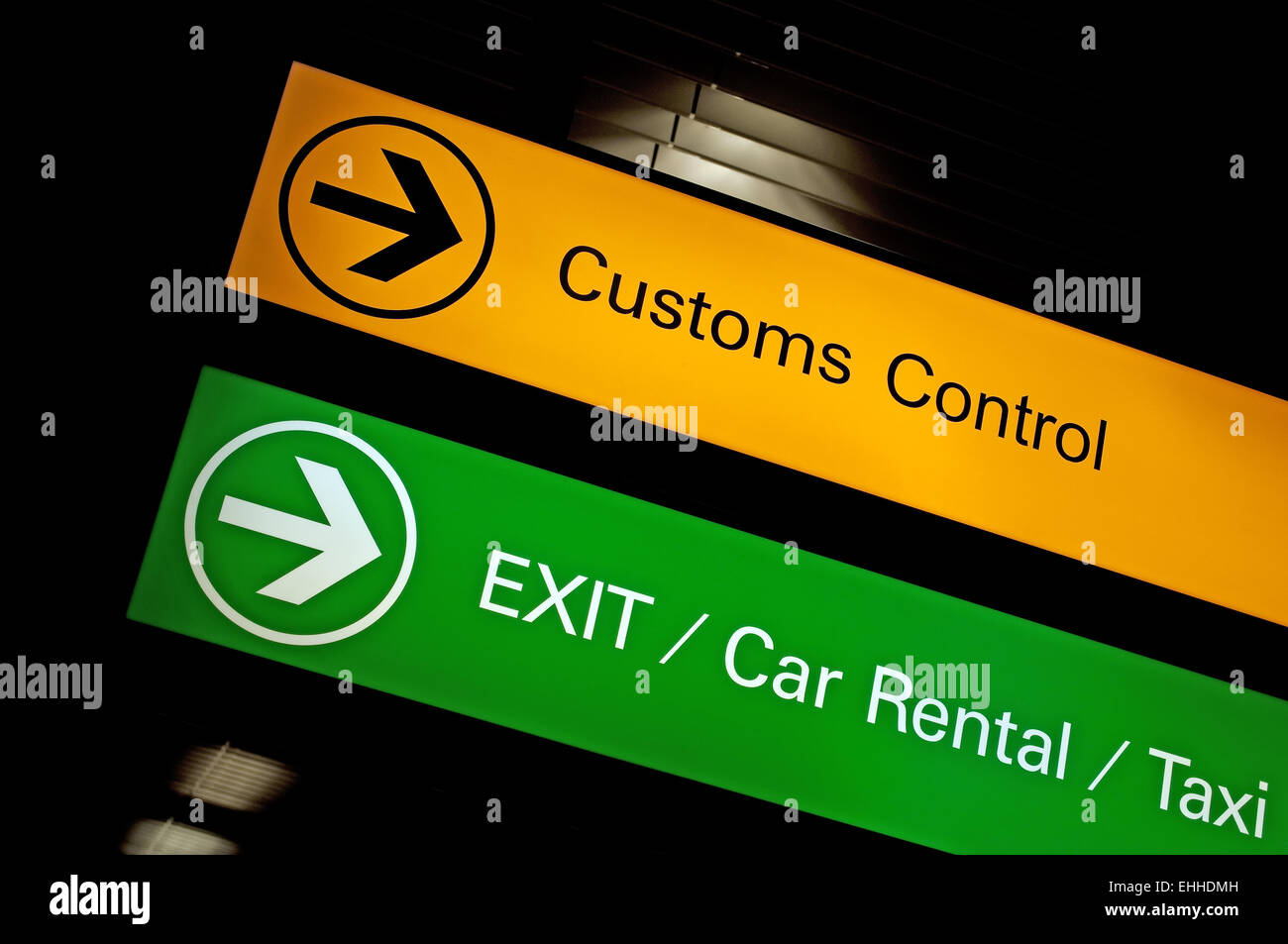 Customs control sign. Stock Photo