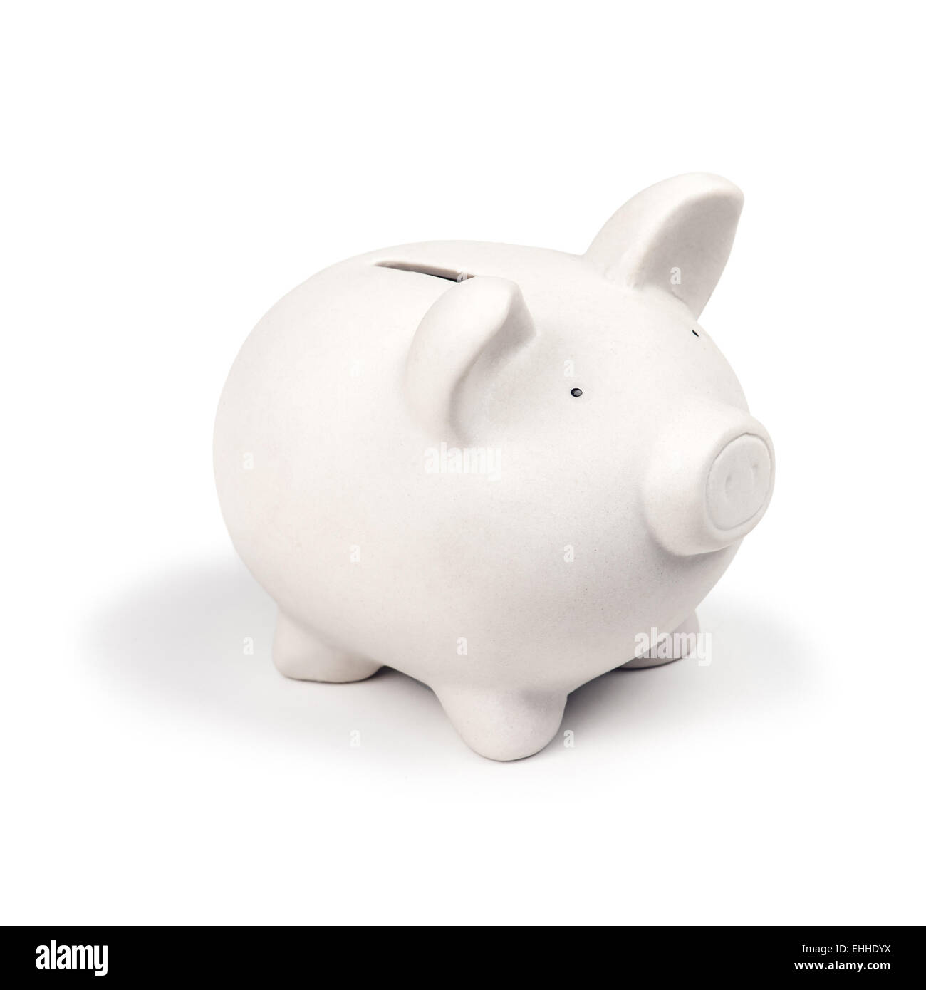 white pig money box isolated Stock Photo