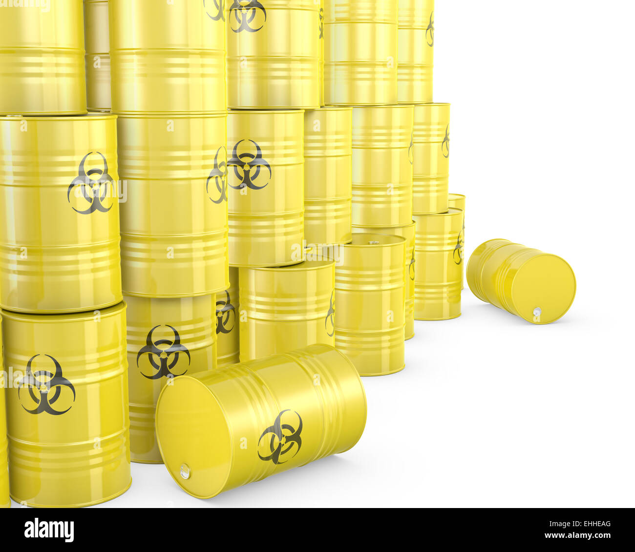 Barrels with biohazard symbol Stock Photo