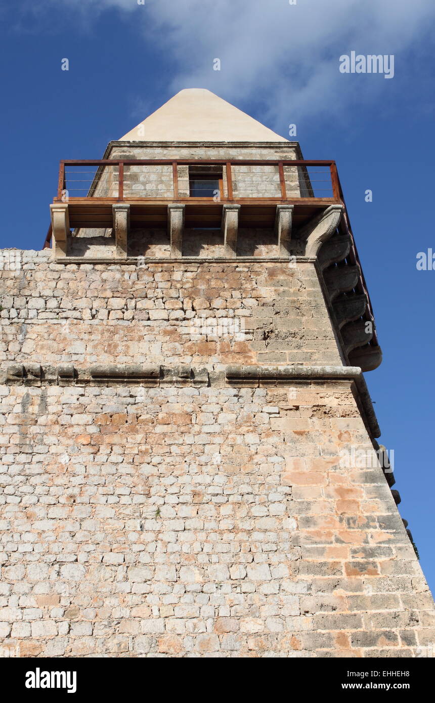 Medieval bastion in Dalt Vila Stock Photo