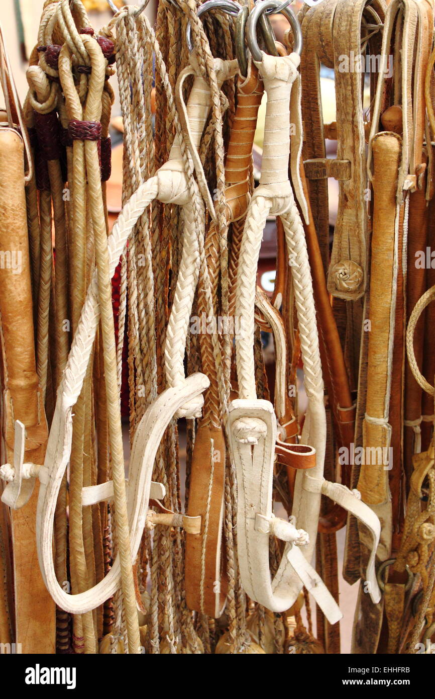 Leather horse reins Stock Photo Alamy