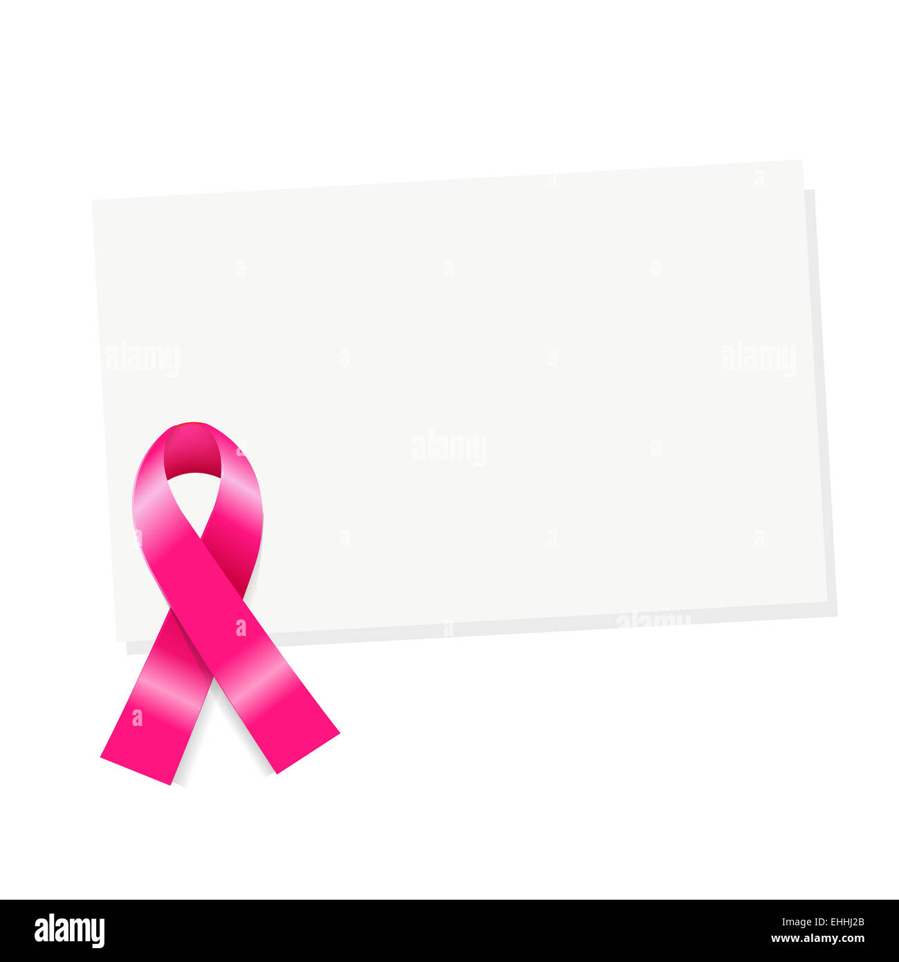Blank Gift Tag With Pink Ribbon Stock Photo