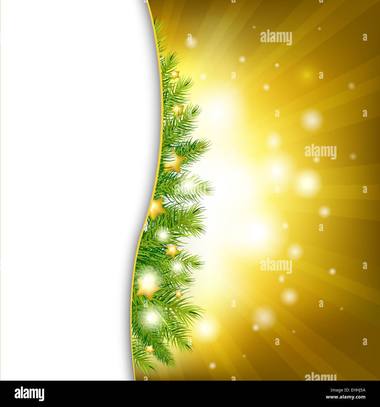 Christmas Background With Gold Stars Stock Photo - Alamy