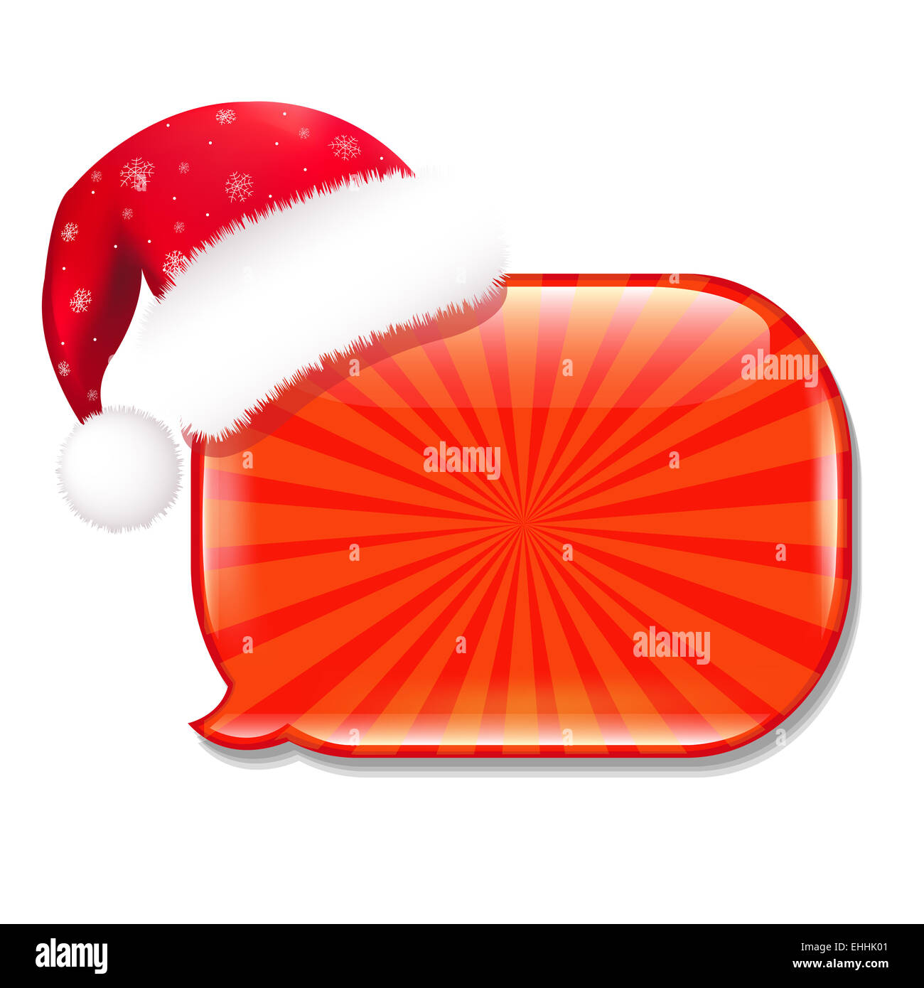 Glossy Speech Bubble With Hat Stock Photo - Alamy