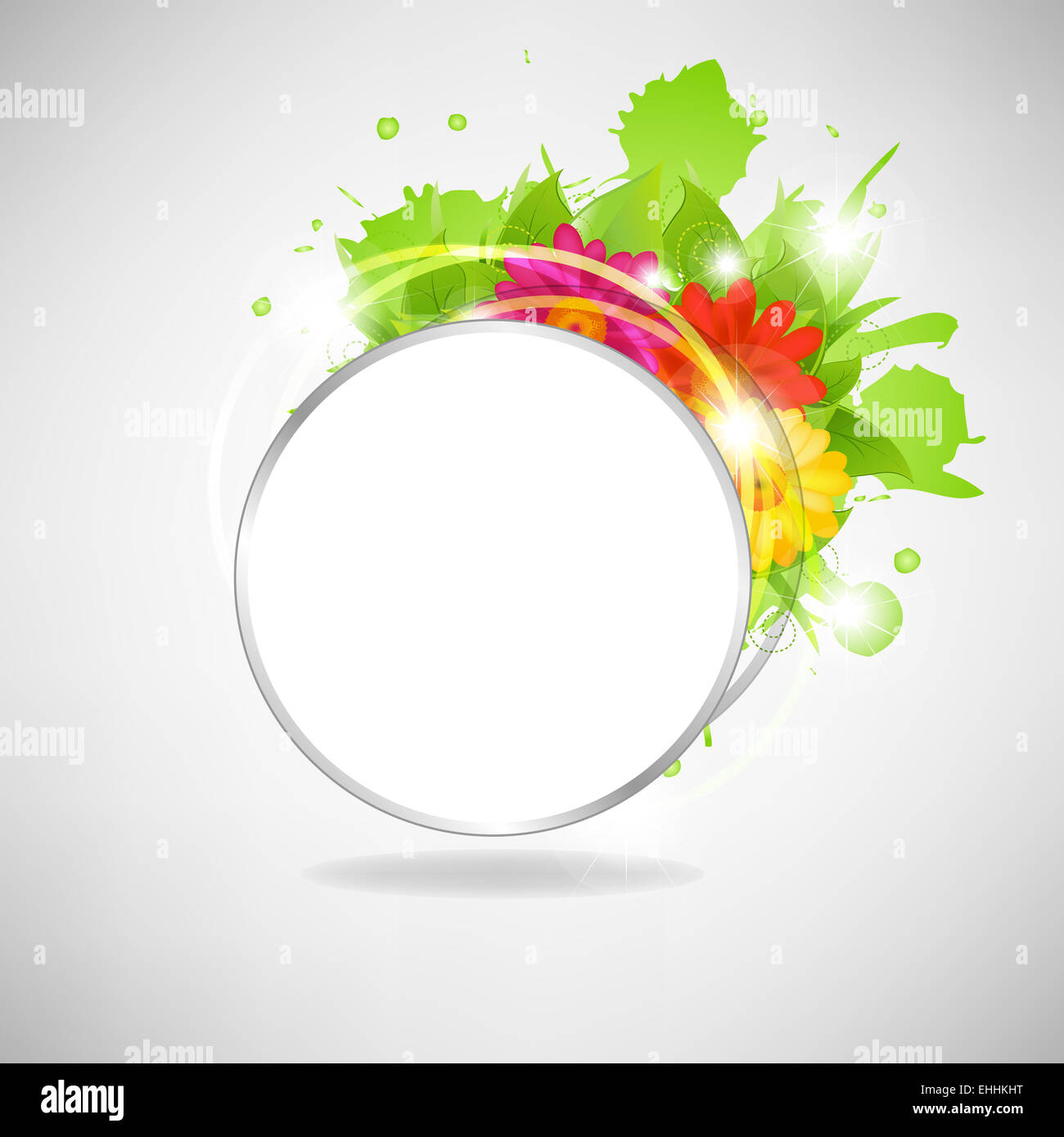 Eco Speech Bubble With Flowers Stock Photo - Alamy