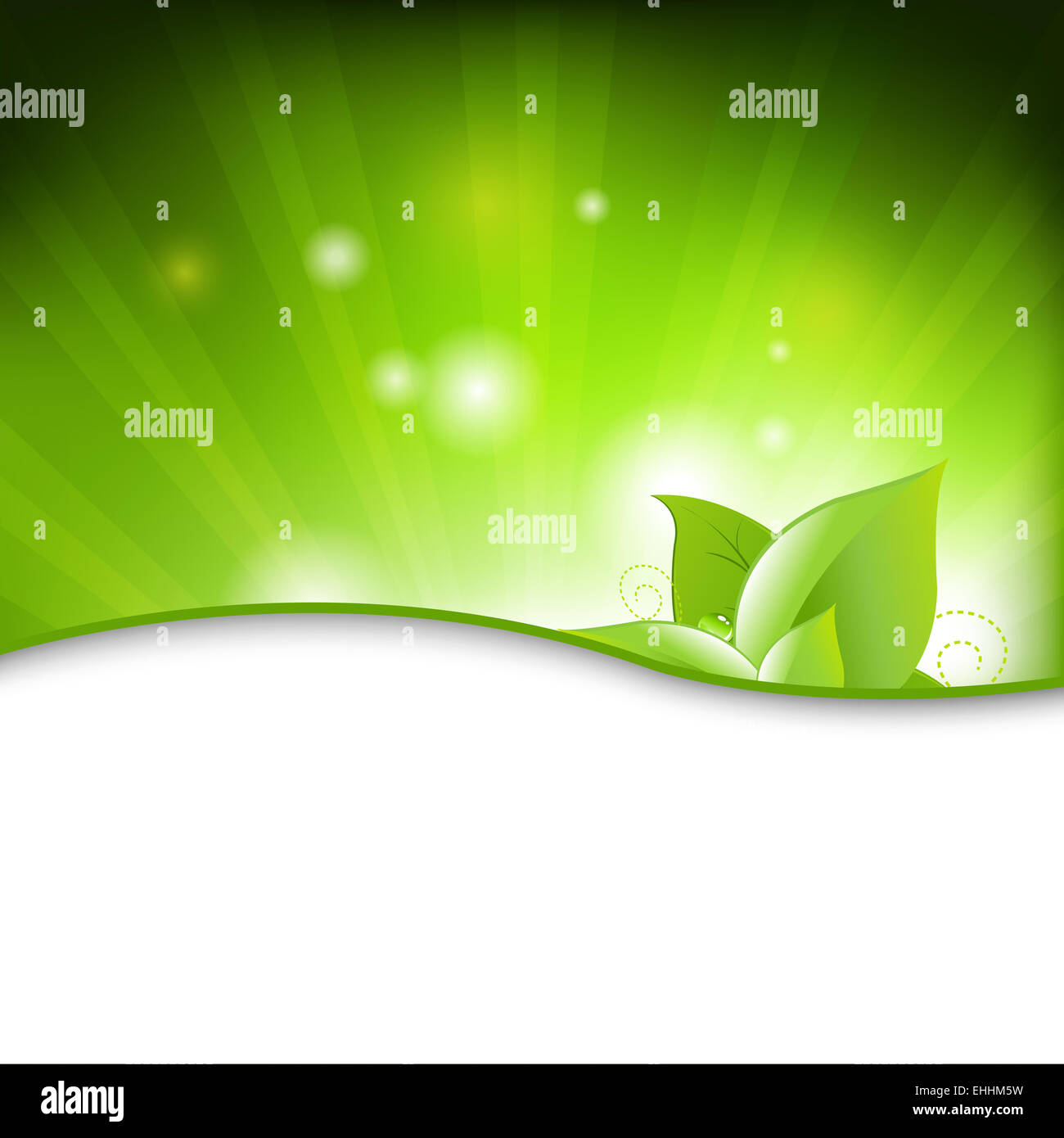 Green Eco Background With Leafs Stock Photo - Alamy