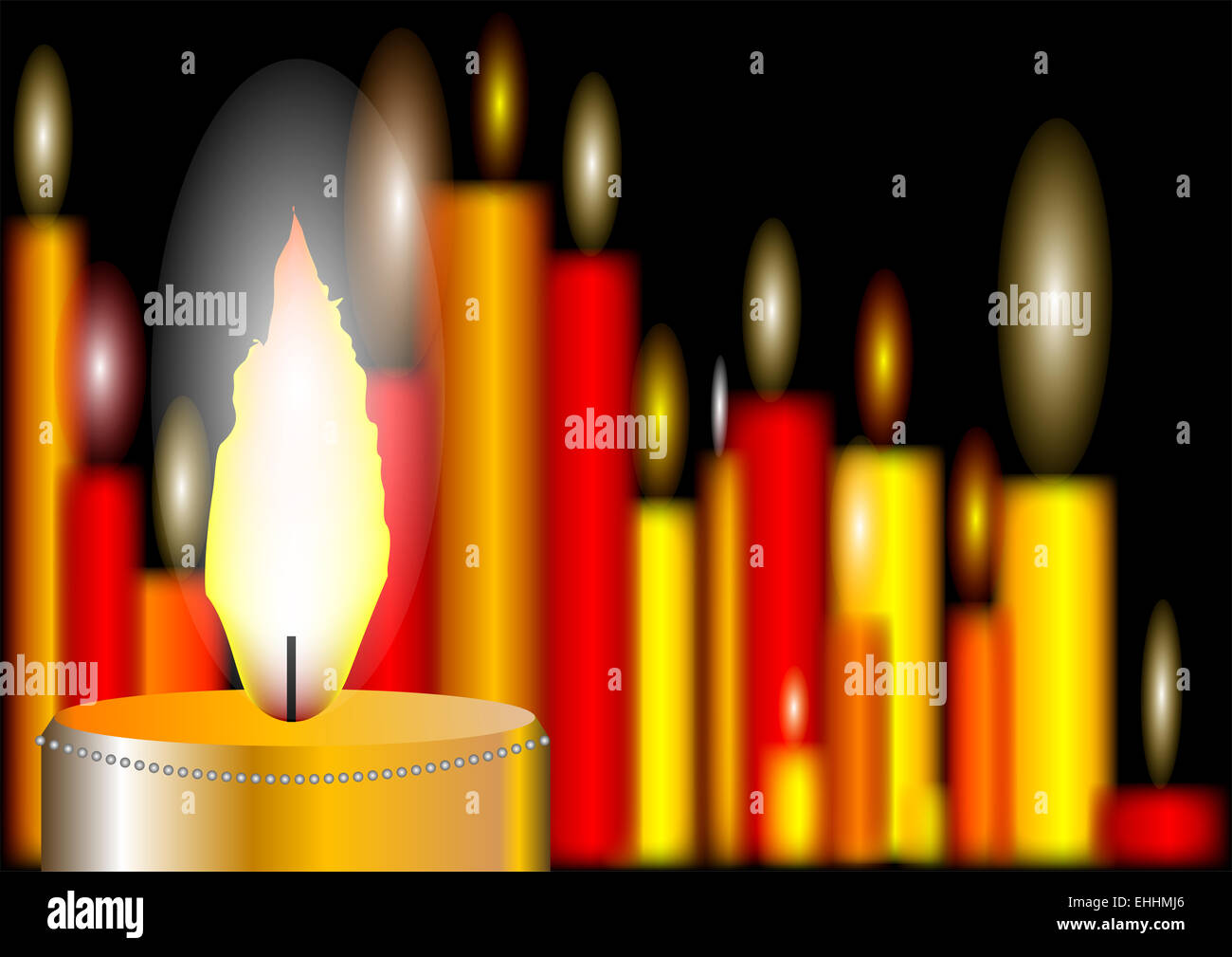 abstract background with burning candles Stock Photo - Alamy