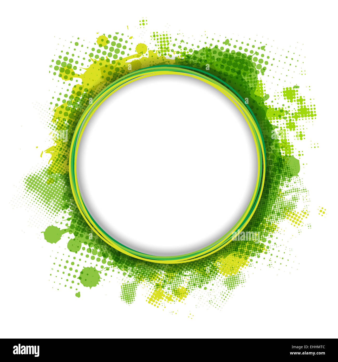 Speech Bubble With Green Blob Stock Photo - Alamy