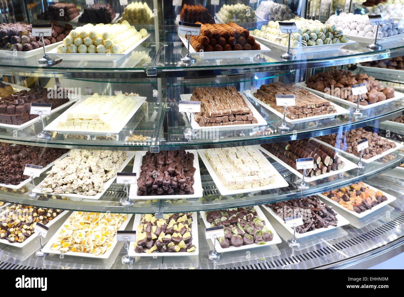 Confectionery. Showcase. Stock Photo