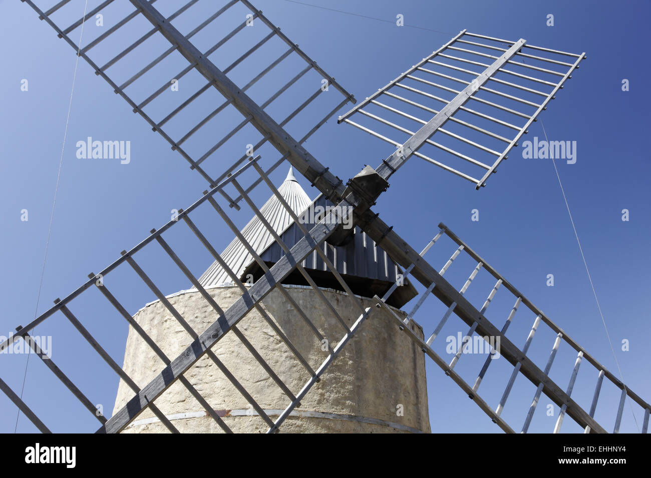 Windmill in Ramatuelle, Cote d'Azur Stock Photo