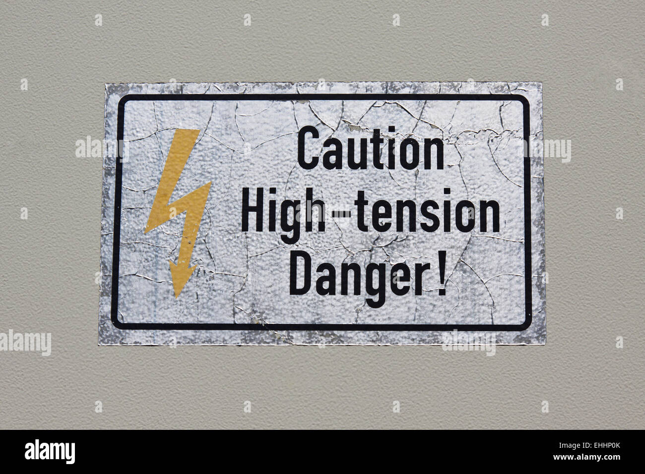 Caution, High-tension Danger! Stock Photo
