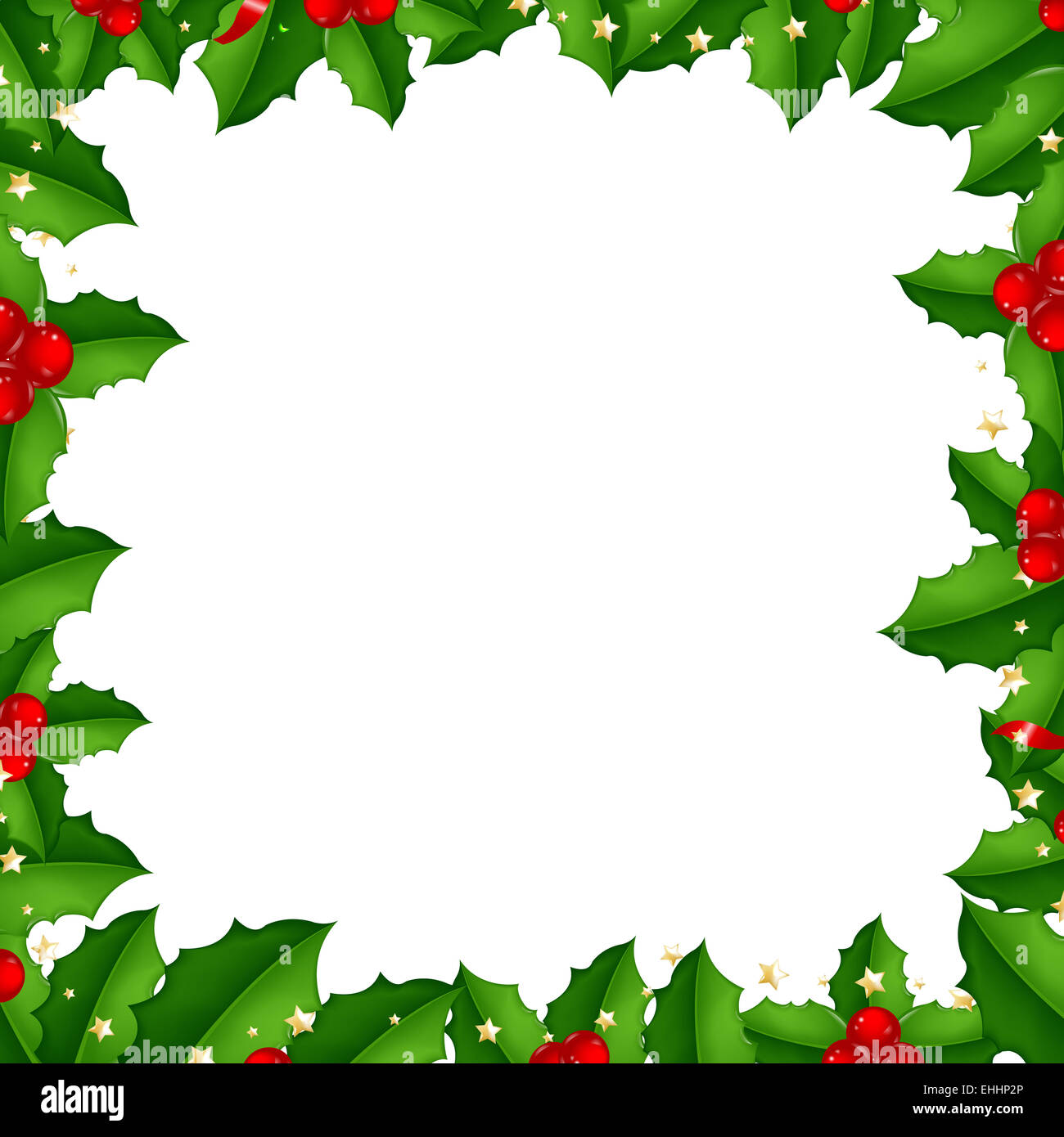 Border With Holly Berry Stock Photo - Alamy