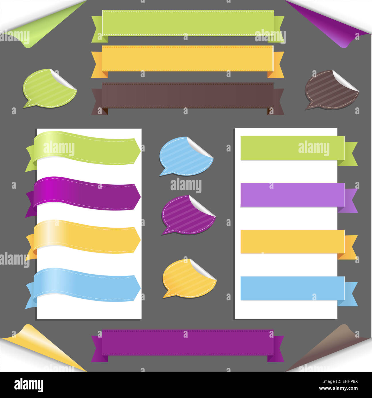 Set Ribbons And Labels Stock Photo - Alamy