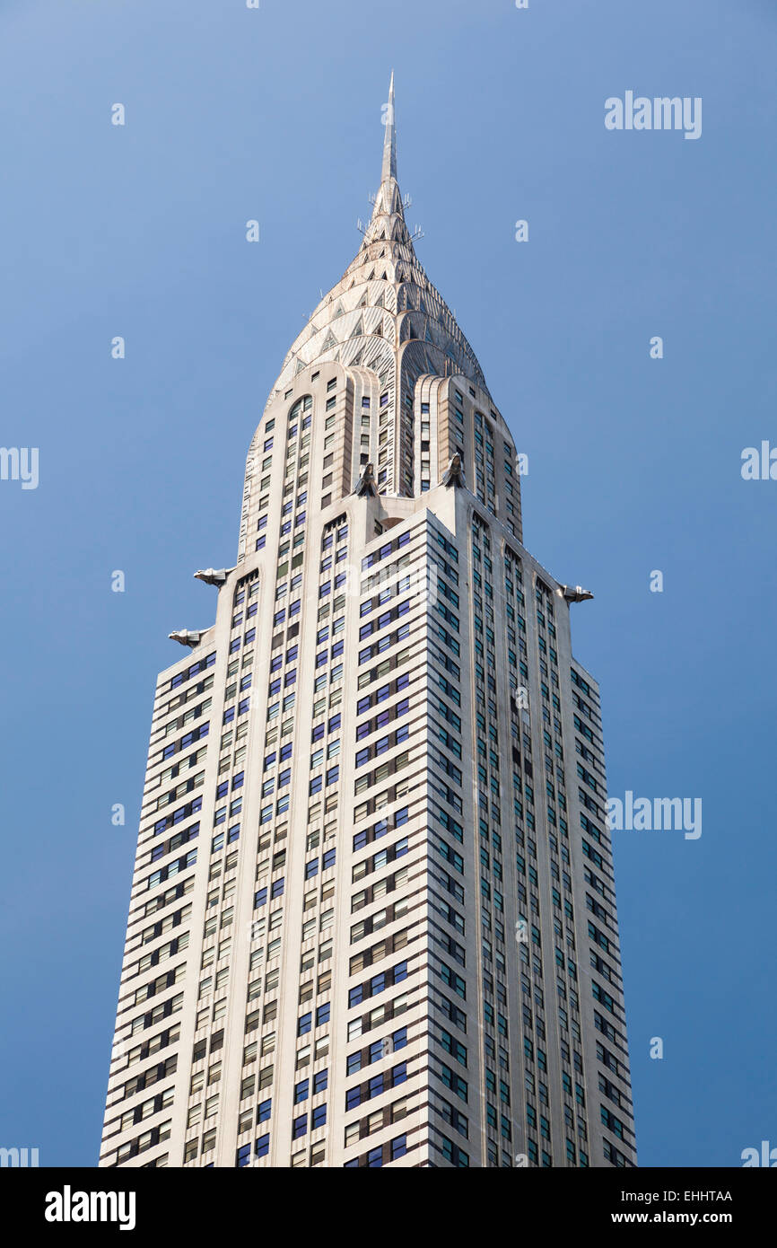 The old Chrysler Building in New York with blue sky Stock Photo
