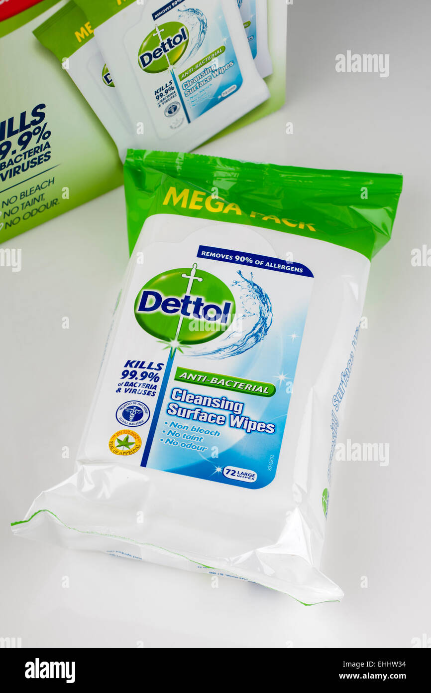 Dettol Megapack of anti bacterial cleansing surface wipes Stock Photo