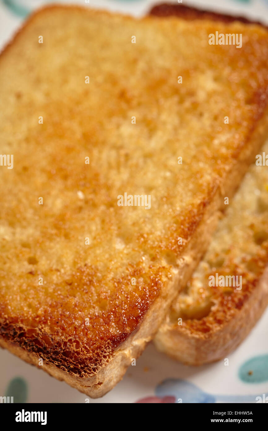 Buttered toast made from saltrising bread, an artisan loaf from