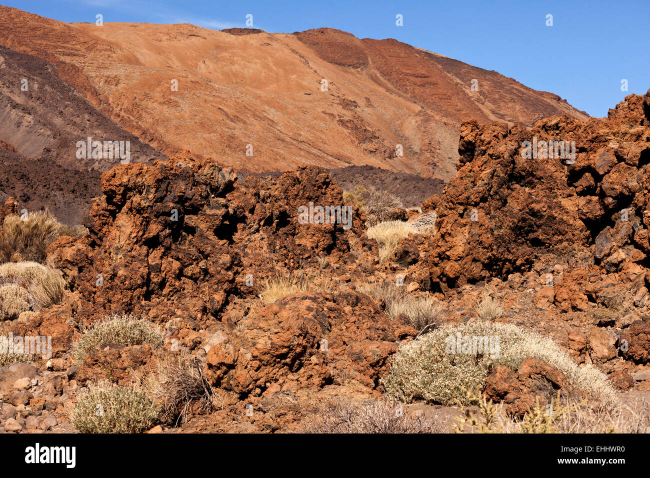 rock formation at Teide National Park, Tenerife, Canary Islands, Spain, Europe Stock Photo