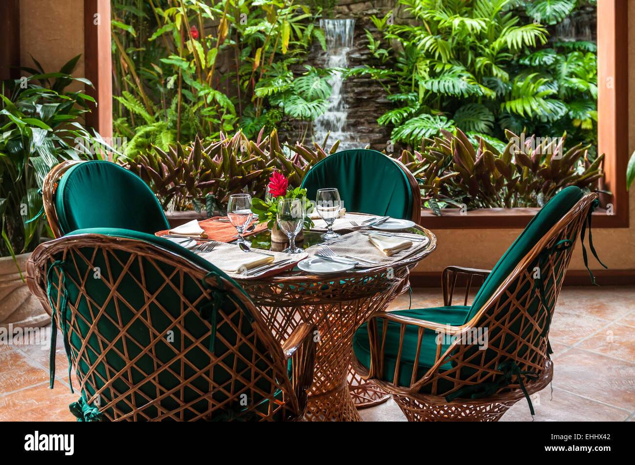 Fancy tables set for a dinner Stock Photo Alamy