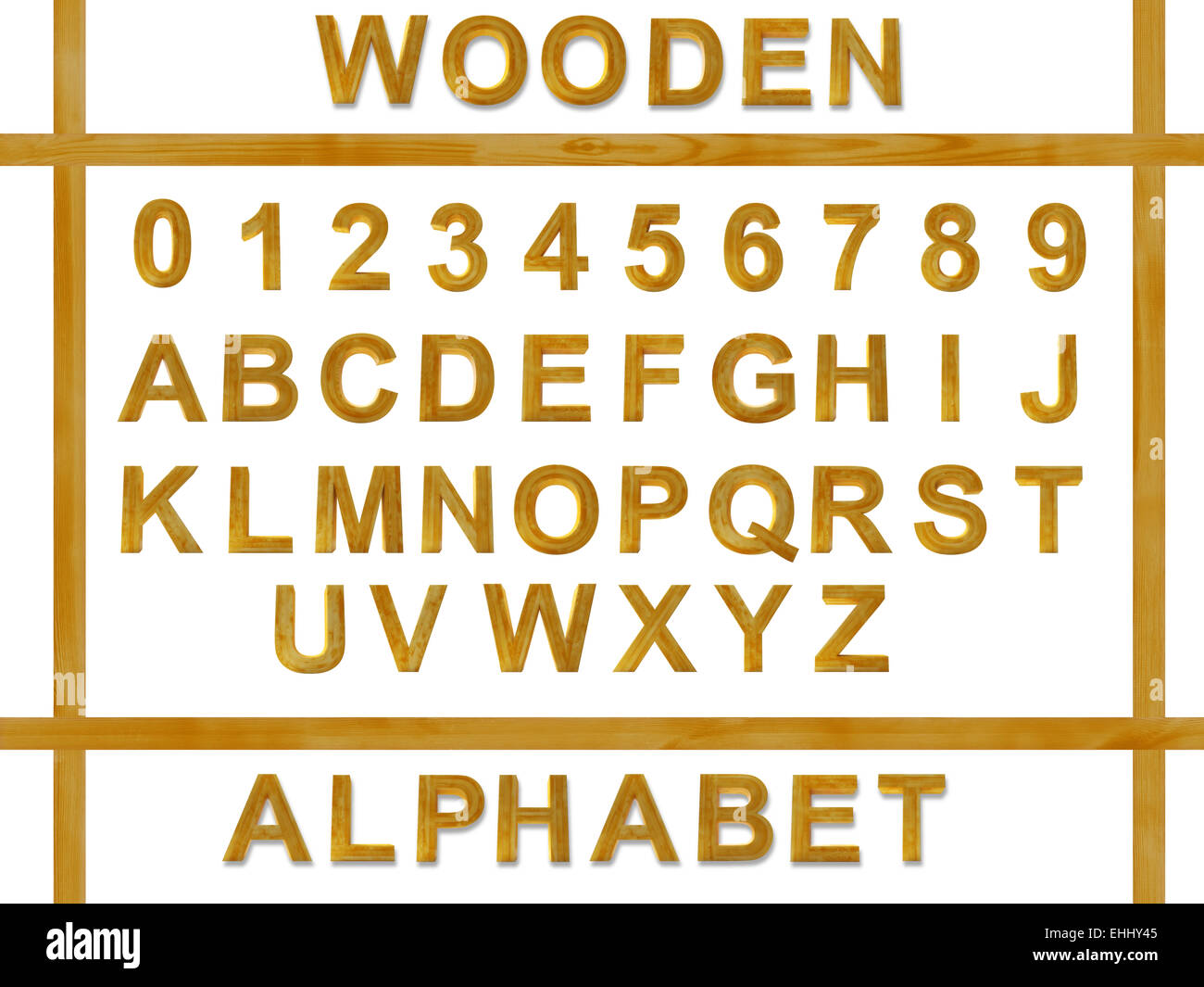alphabet from wooden letters Stock Photo - Alamy