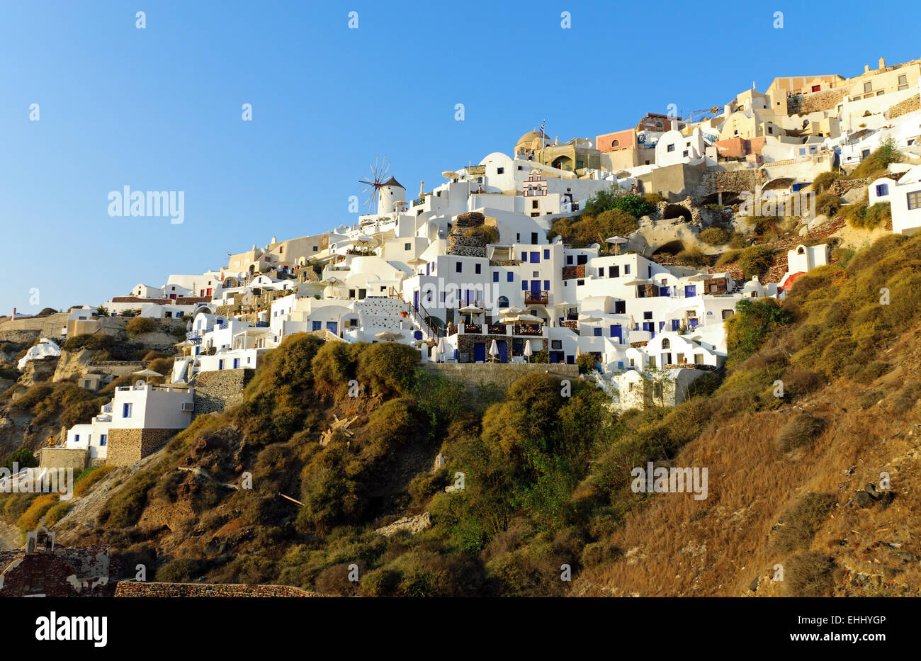 The lovely village of Oia on Santorini Stock Photo