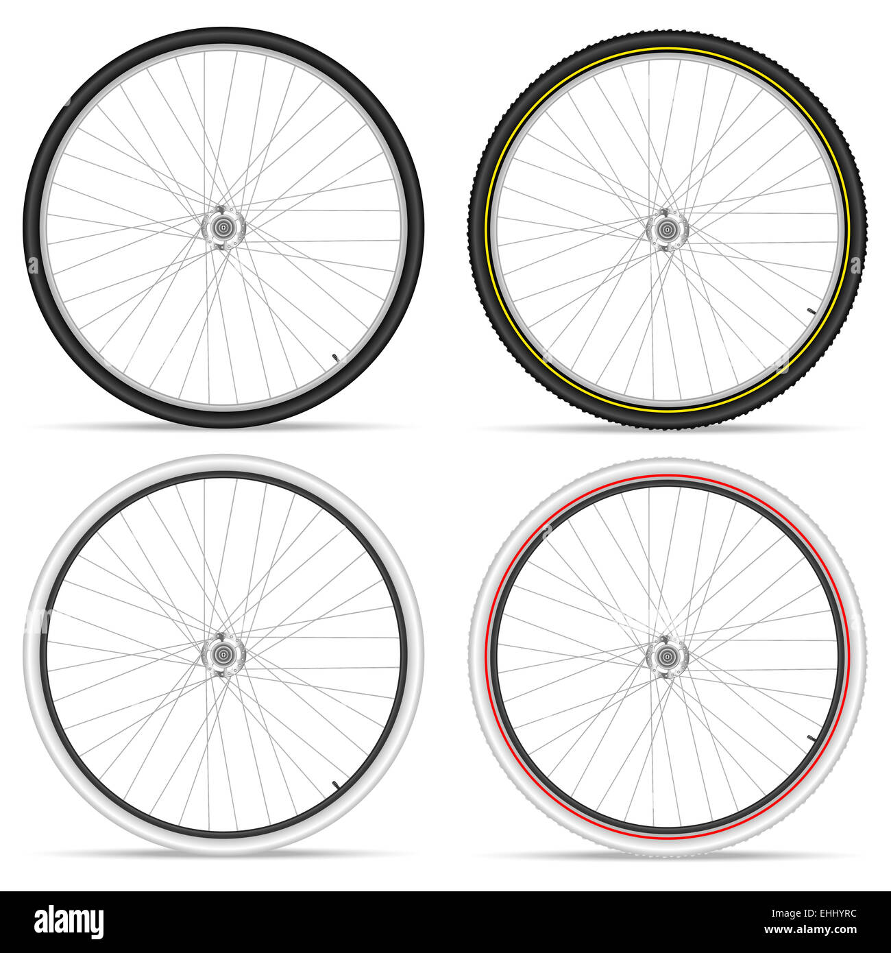 Bike wheels on a white background. Vector illustration Stock Photo Alamy
