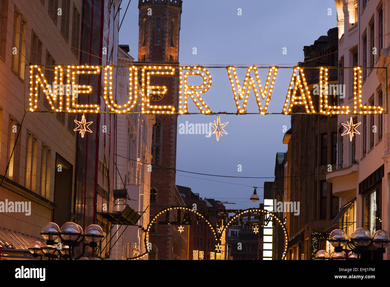 shopping street in hamburg Stock Photo Alamy