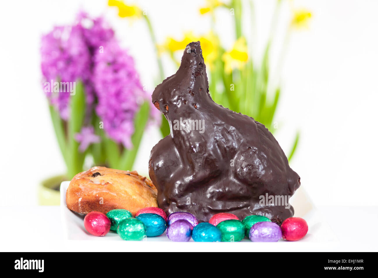 self-made Easter bunny Stock Photo